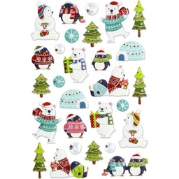 [68 07 05 12] Pegatinas relieve metal osos polares