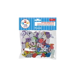 [18118] Bolsa 180 formas adhesivas goma eva ( letras/núm.)