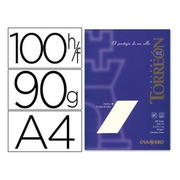 [0407319] PAPEL VERJURADO CREMA 90gr Paquete 100 hojas Láser