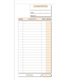 [T-100] Talonario camareros 1/3 natural duplicado Loan