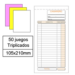 [T-101] Talonario camareros 1/3 natural triplicado Loan