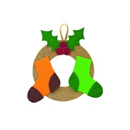 Corona navideña calcetines