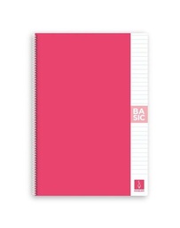 [800400225] Cuaderno espiral rosa A4 basic 80h 80g 1 línea