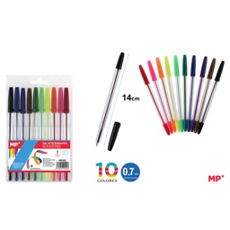 [PE102] Pack 10 bolígrafografos colores mp