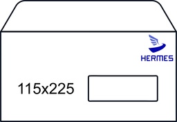 [F61359D] C/500u. Sobre 115x225 hermes vt. Derecha autopega.