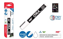 [PE551B] Marcador tiza liquida limpeza en seco Blanco