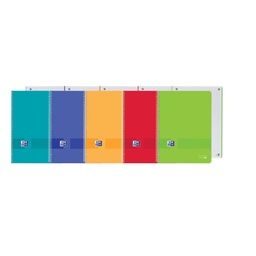 [400184007] Cuaderno espiral A4+ 90grs. 80h. 5x5 Colores vivos LIVE & GO Oxford