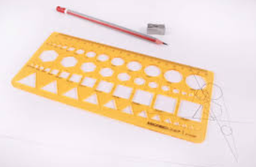 [247319] Plantilla Safta cuadrados regla 19cm naranja