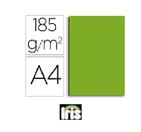 Cartulina pack 50 hojas A4 verde nº29 de 185grs.