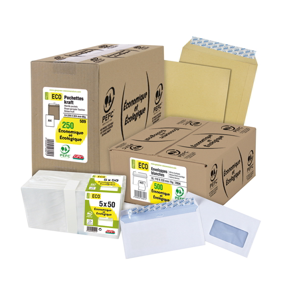Caja 500 bolsas kraft c5 med. 162 x 229 mm