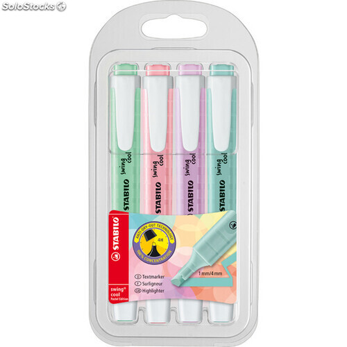 Marcadores pastel stabilo swing cool 4 colores