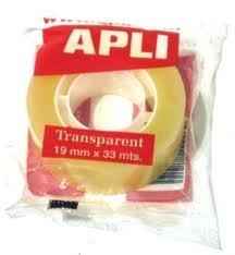 CINTA ADHESIVA TRANSPARENTEARENTE 19mmx33mt. APLI