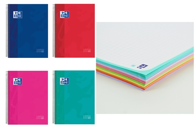 Cuad. espiral colores European book 10 col  Oxford