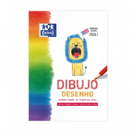 Bloc dibujo Oxford A4 20h. Lisas 90g. Lápiz/ceras