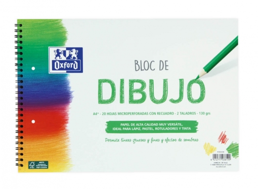 Bloc de dibujo Oxford A4+ 20h. Recuadro 130g. Tala
