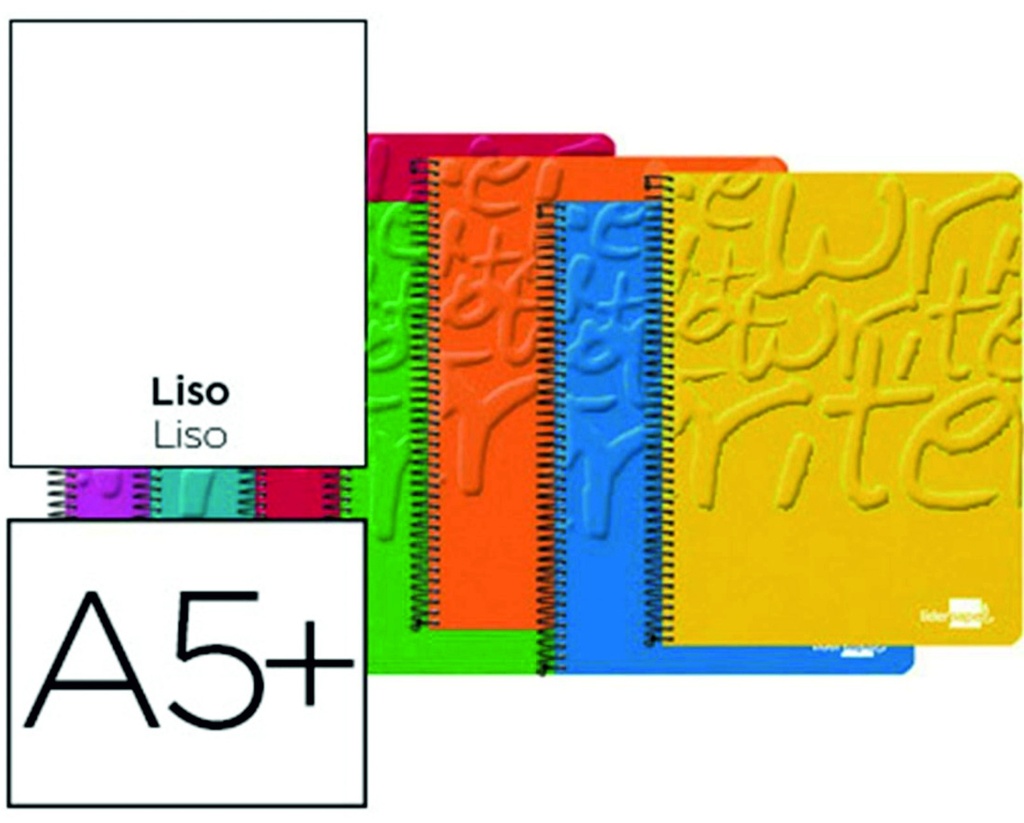 Cuaderno espiral t.blanda A5+ 60gr liso Liderpapel