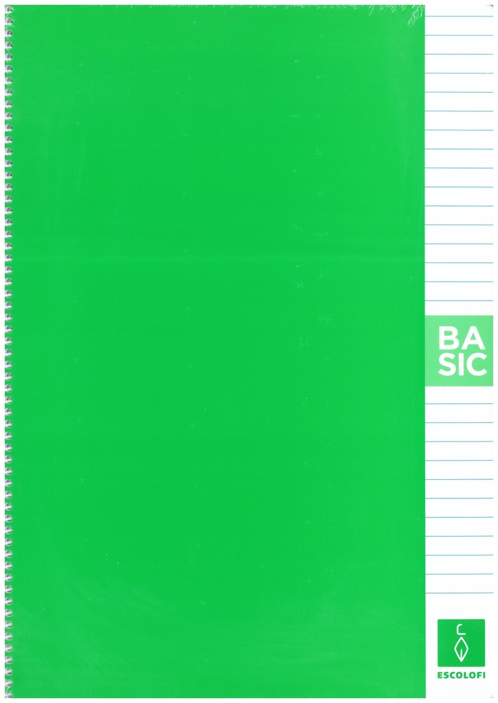 Cuaderno espiral verde A4 basic 80h 80g 1 línea