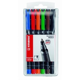 [949335] Estuche 6 permanentes stabilo punta media