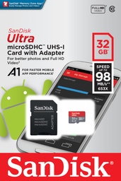 [SDSQUNS-032G-GN3MA] Ultra microsdhc 32gb sandisk + adaptador tarjeta sd
