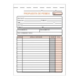 [T-71] Talonario pedidos 1/4 natural duplicado