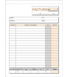 [T-65] Talonario facturas 1/4 natural triplicado Loan